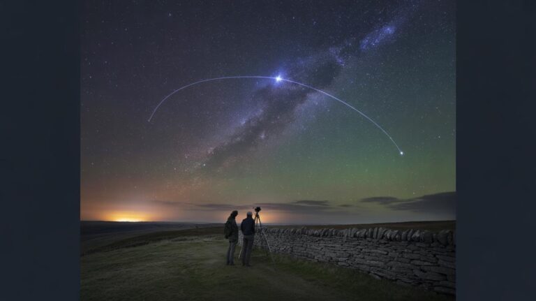 Illustration of the anticipated eruption of T Coronae Borealis creating a naked-eye new star within the Corona Borealis constellation, visible from the UK