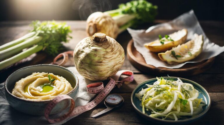 Illustration of celeriac (celery root), the forgotten vegetable dietitians recommend for effortless weight management
