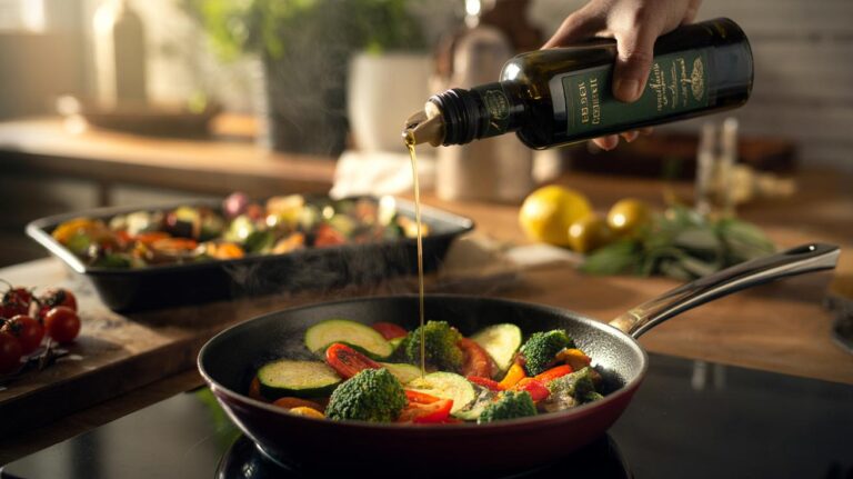 Illustration of extra-virgin olive oil used in everyday cooking